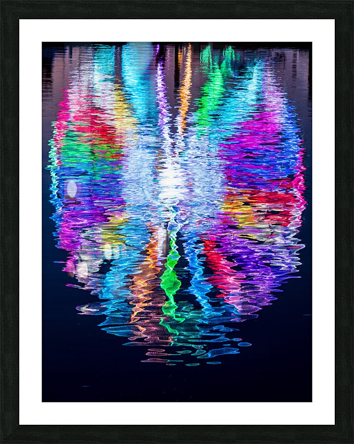 Vertical Reflection of ferris wheel at National Harbor Picture Frame print