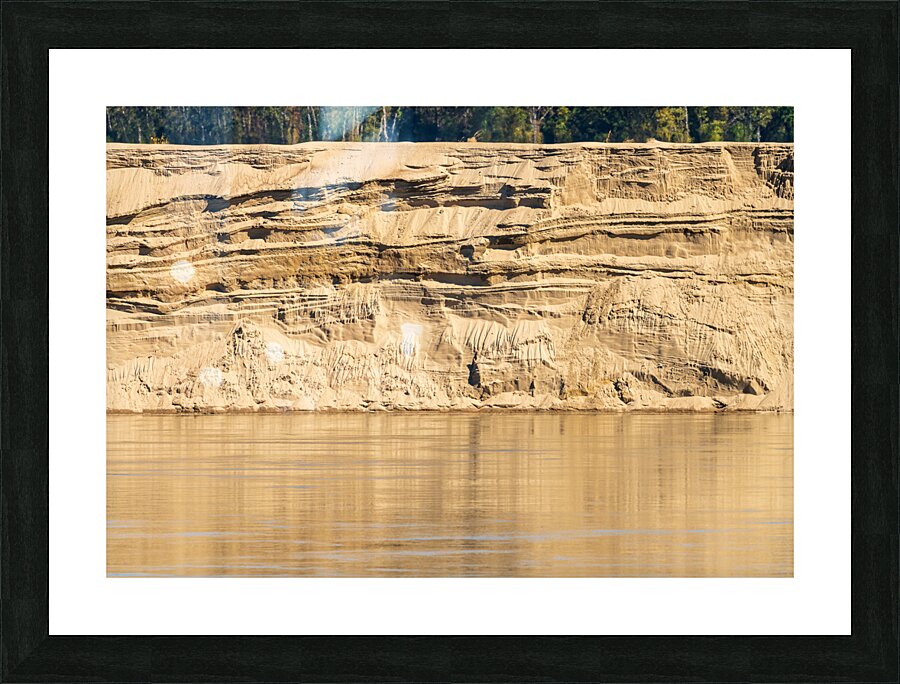Exposed cliffs of sand by the side of Mississippi river in Octob Picture Frame print