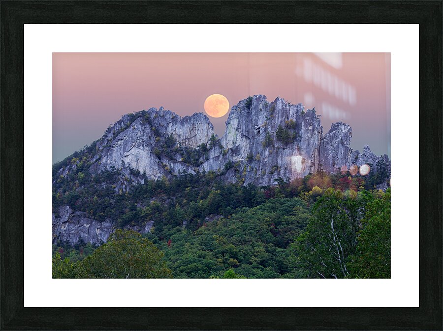 Supermoon over Seneca Rocks in West Virginia Impression et Cadre photo