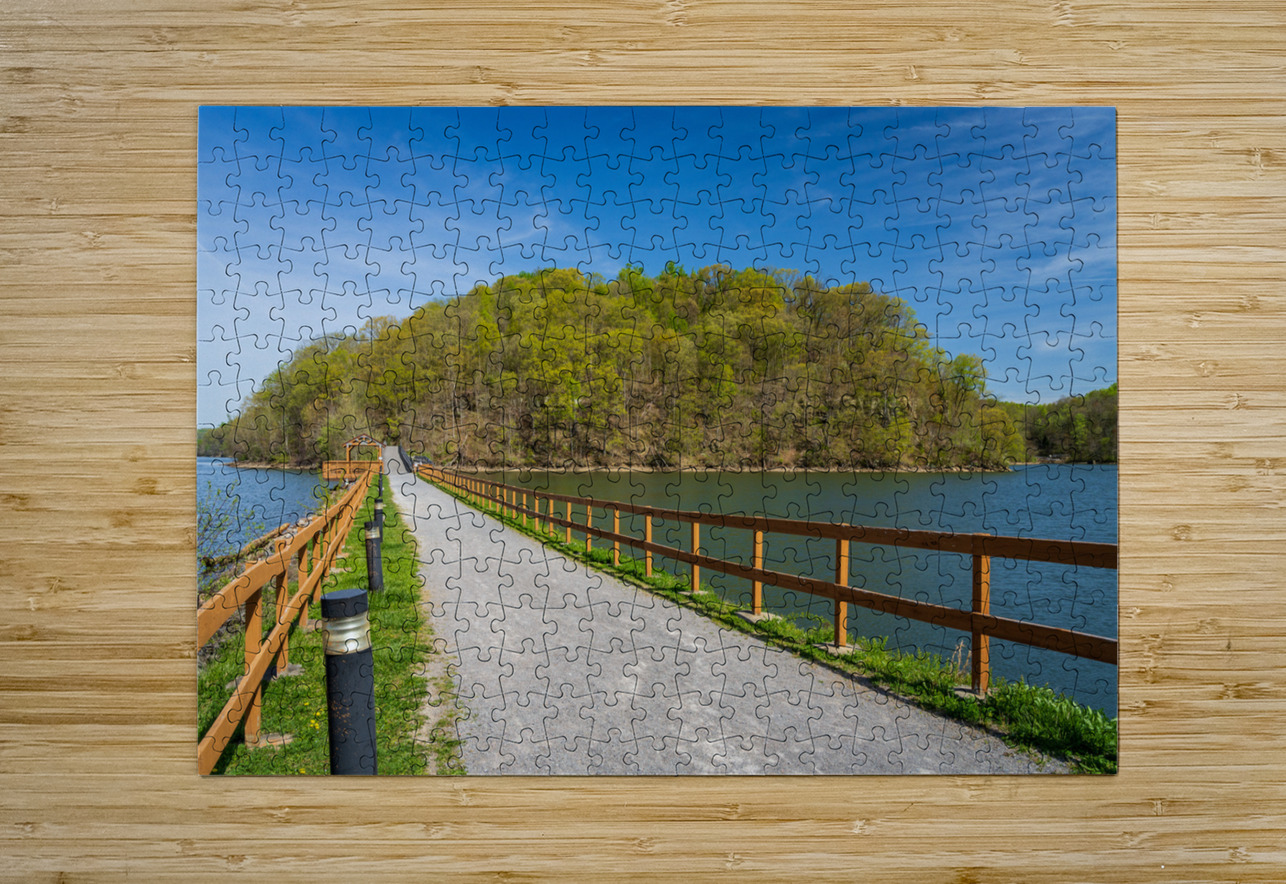 Pathway to spring leaves in Cheat Lake Morgantown WV Steve Heap Puzzle printing