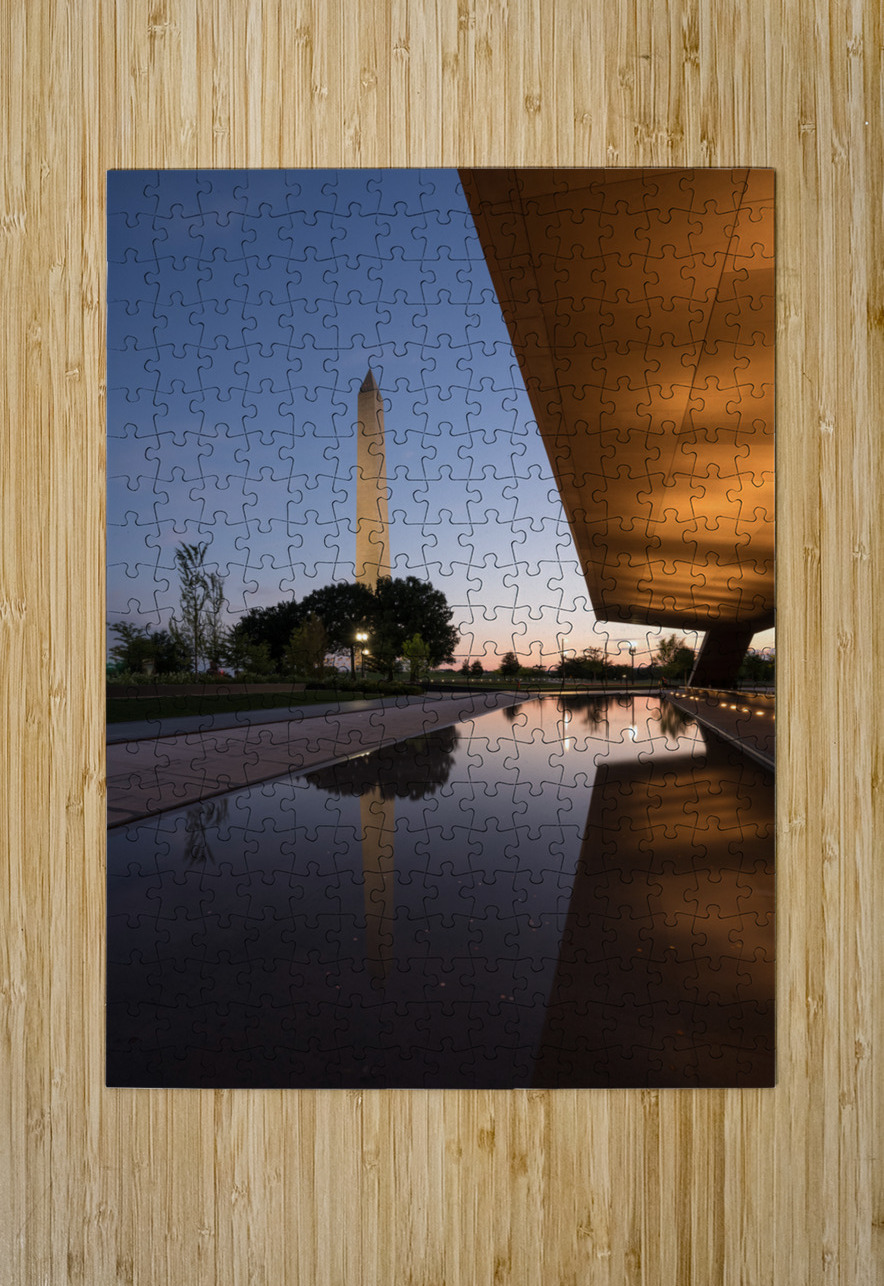 Reflection of Washington in reflecting pool at sunset Steve Heap Puzzle printing