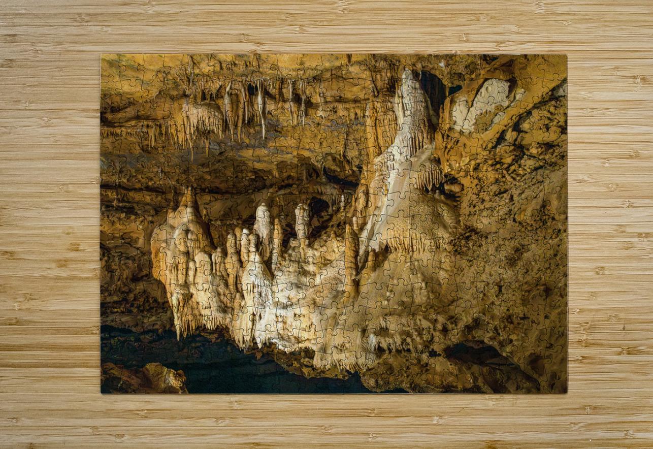 Geologic formations of stalactites and stalagmites in Texas cave Steve Heap Puzzle printing