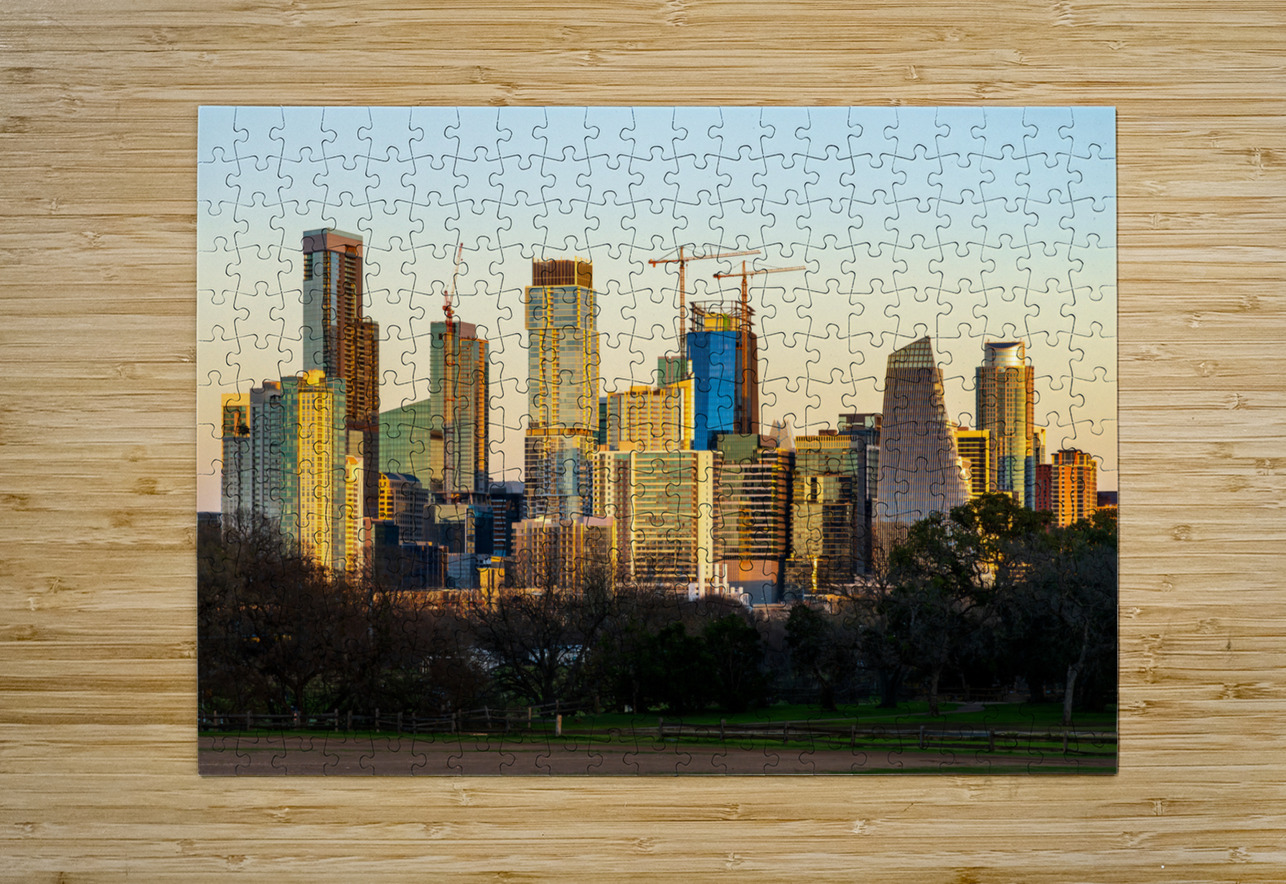 Cityscape of downtown Austin from the west in Zilker park 2025 Steve Heap Puzzle printing