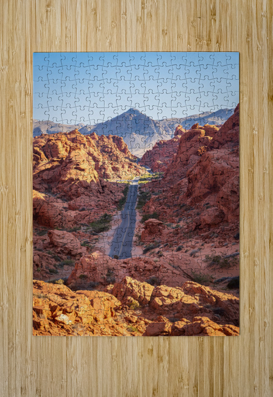 Mouses Tank Road through dramatic aztec sandstone formations in  Steve Heap Puzzle printing