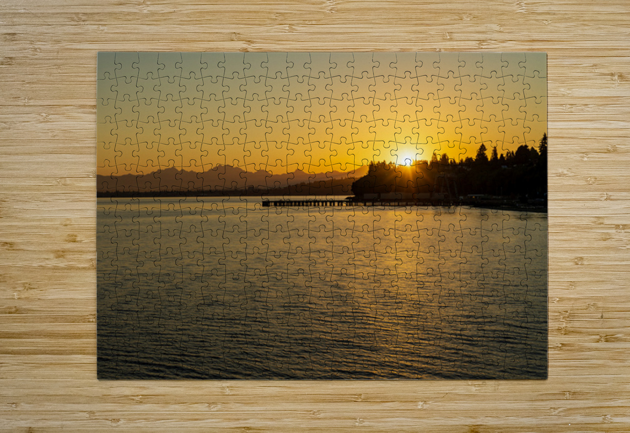 Sunrise seen from Mukilteo to Clinton Ferry to Whidbey Island Steve Heap Puzzle printing