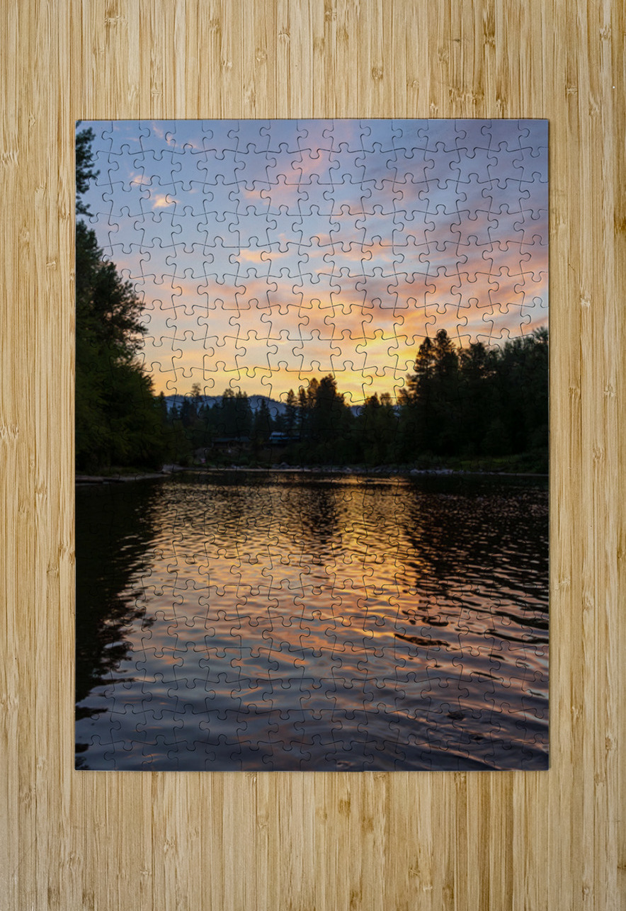 Sunrise over Wenatchee River in Leavenworth Washington State Steve Heap Puzzle printing