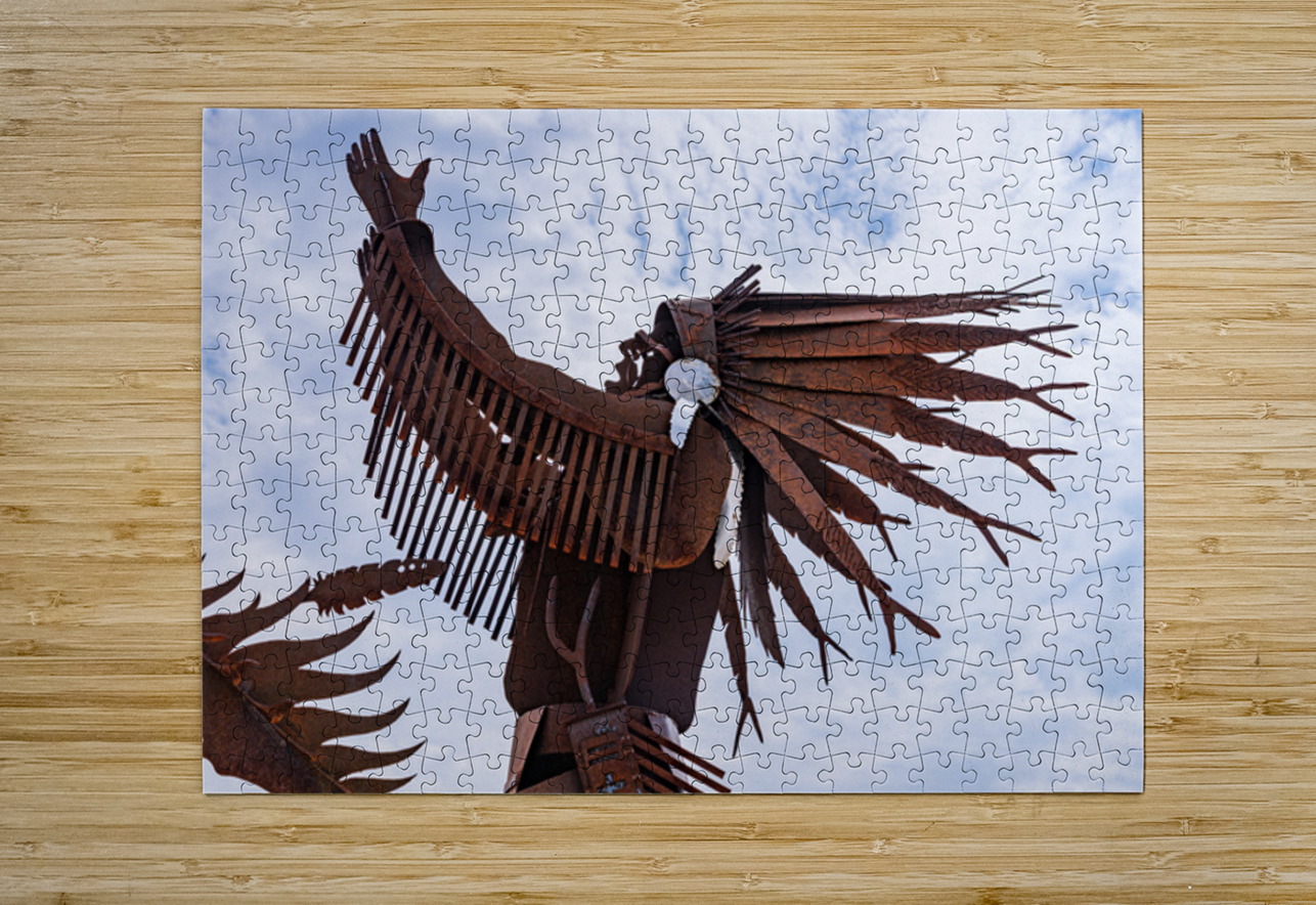 The Salmon Chief metal sculpture in Entiat City Park Washington  Steve Heap Puzzle printing