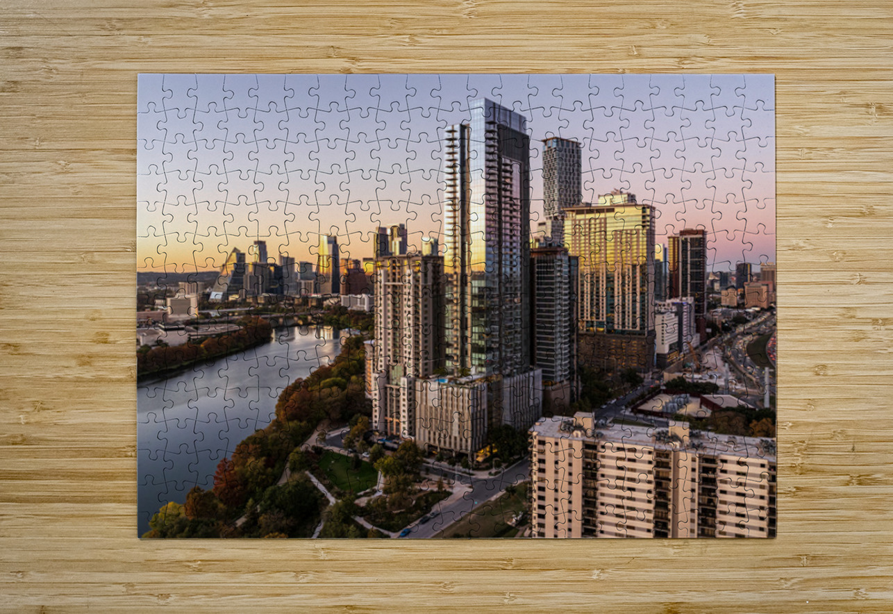 44 East Tower rises above Rainey Street District in Austin Steve Heap Puzzle printing