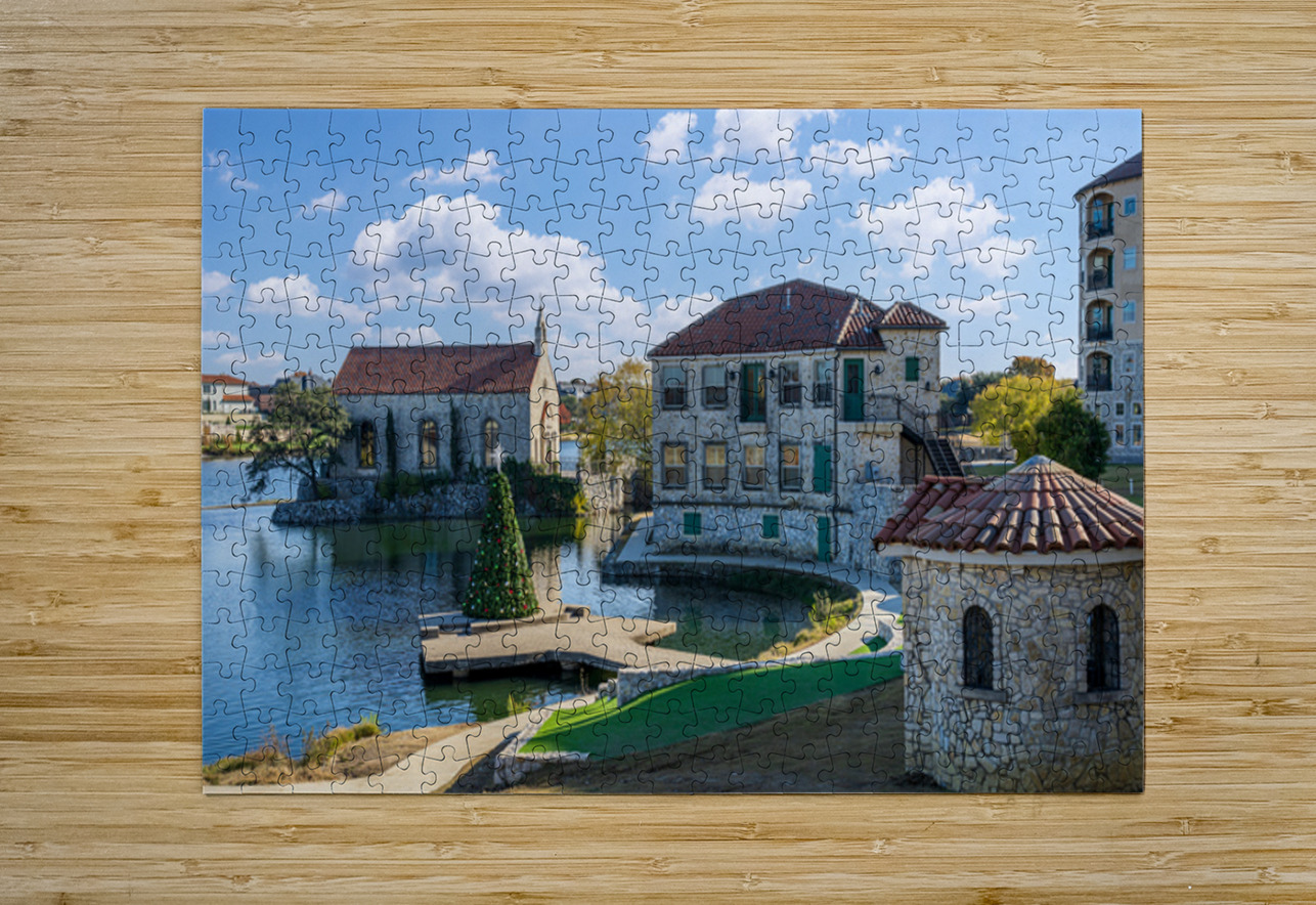 Clear December day in Adriatica Village McKinney Texas a plann Steve Heap Puzzle printing