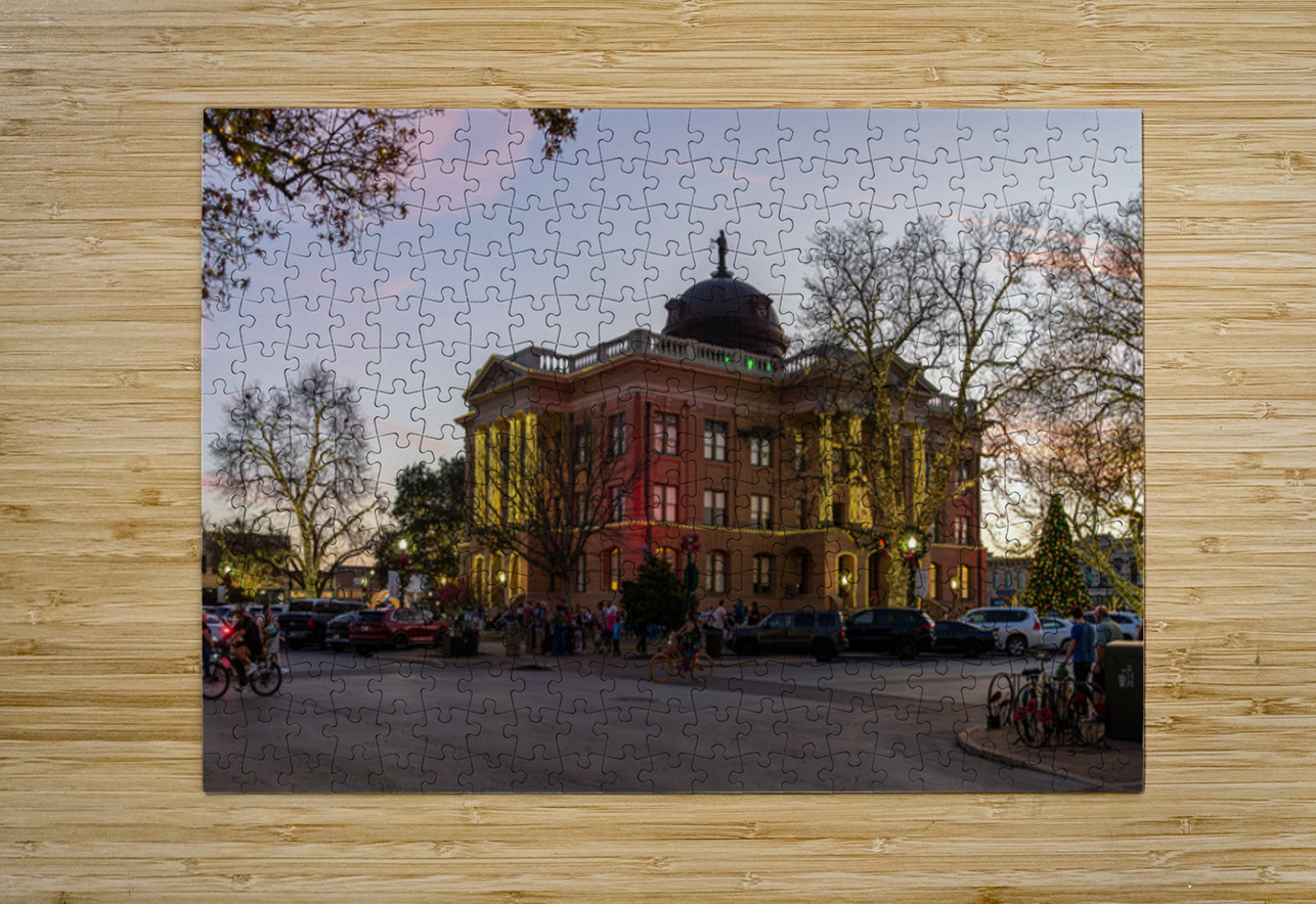 Sunset behind the Courthouse in Georgetown Texas Steve Heap Puzzle printing