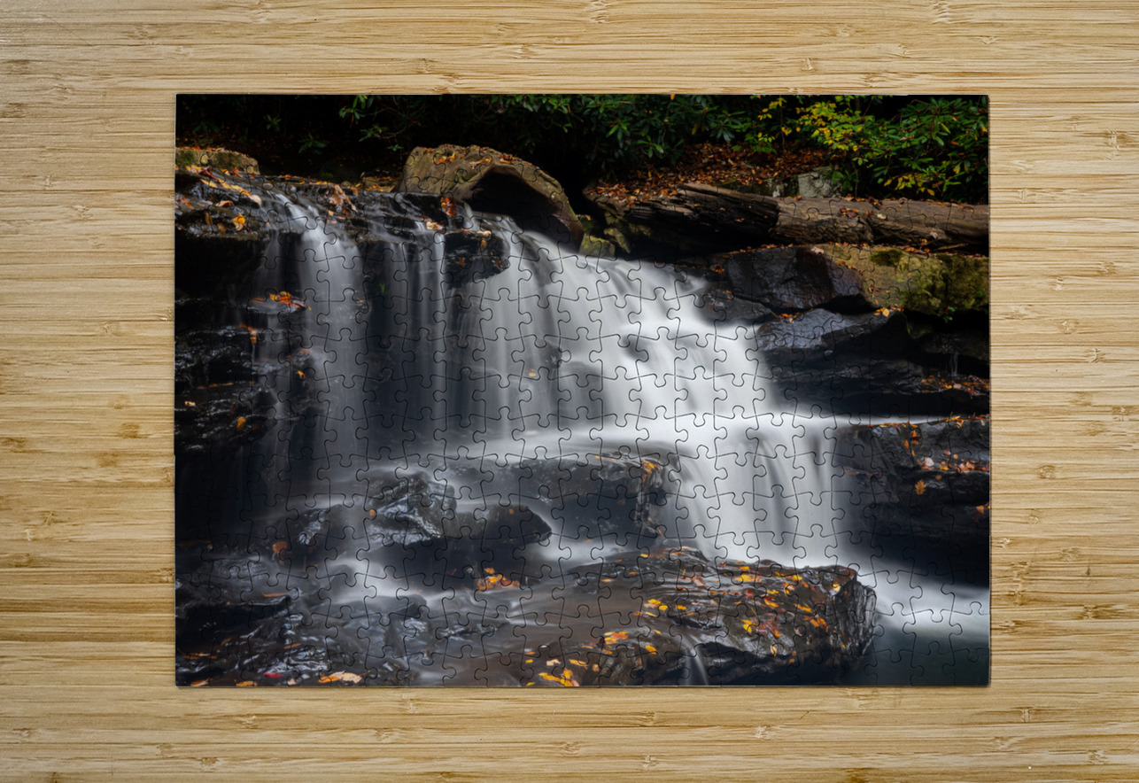 Side view of waterfall on Deckers Creek near Masontown Steve Heap Puzzle printing