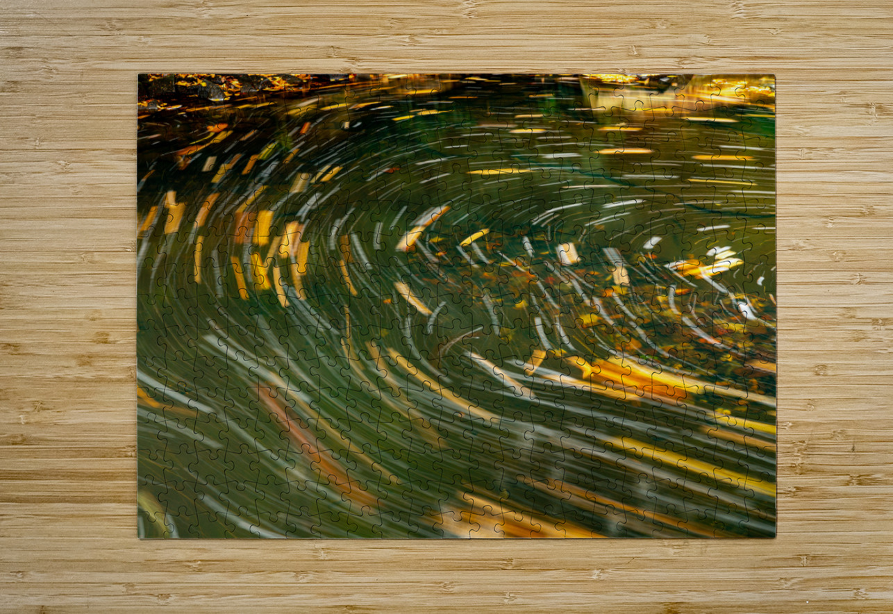 Swirling leaves on Deckers Creek Steve Heap Puzzle printing