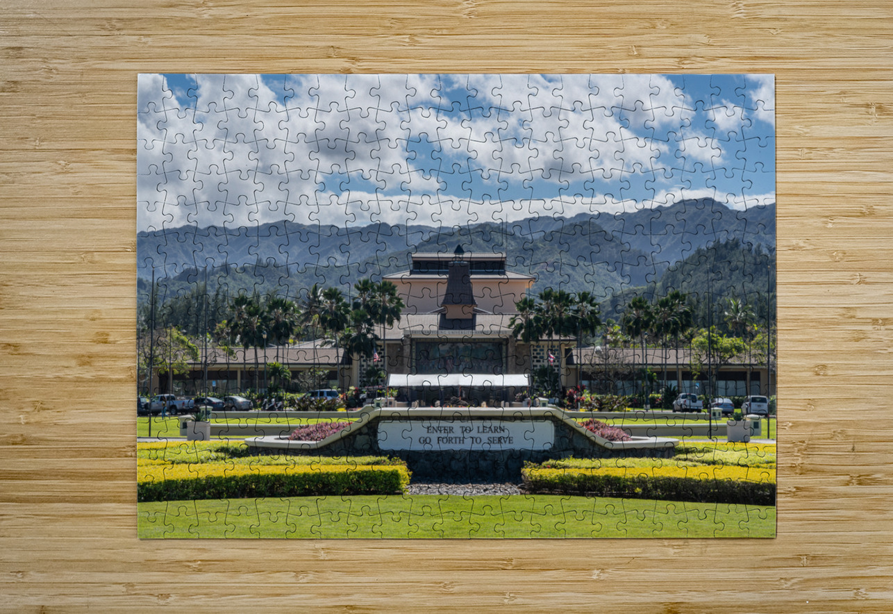 Entrance to Brigham Young University Hawaii Steve Heap Puzzle printing