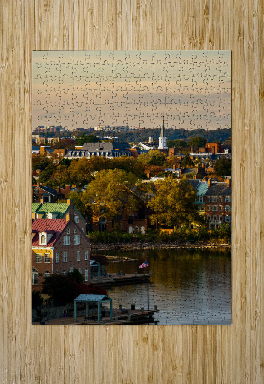 Waterfront of city of Alexandria in Virginia at sunset Steve Heap Puzzle printing