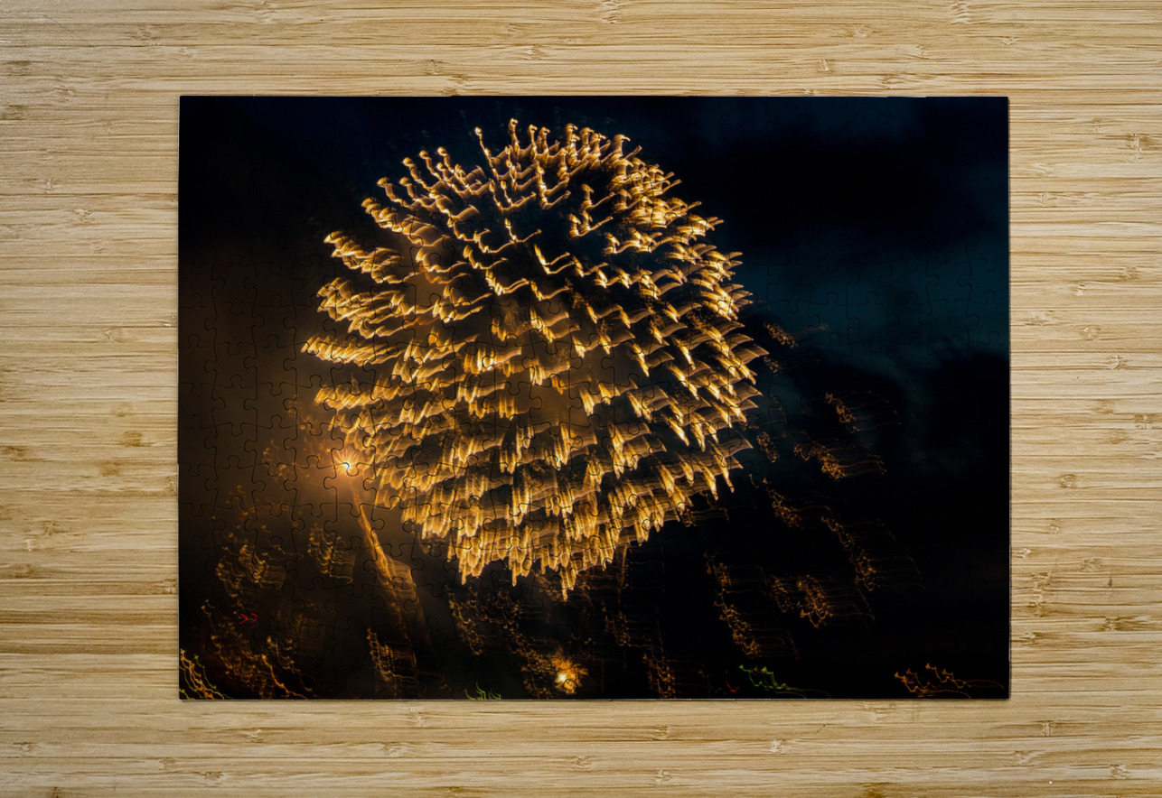 Abstract firework show over Pittsburgh Steve Heap Puzzle printing