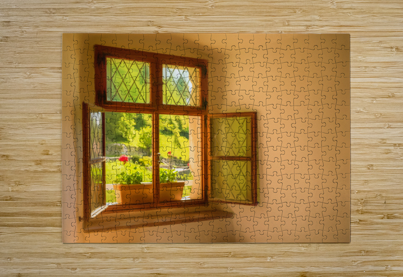 Window and seat in old castle in Slovenia Steve Heap Puzzle printing