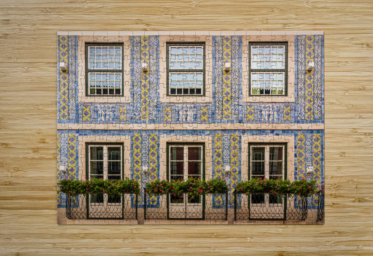 Traditional ceramic tiles decorate house in Lisbon Steve Heap Puzzle printing