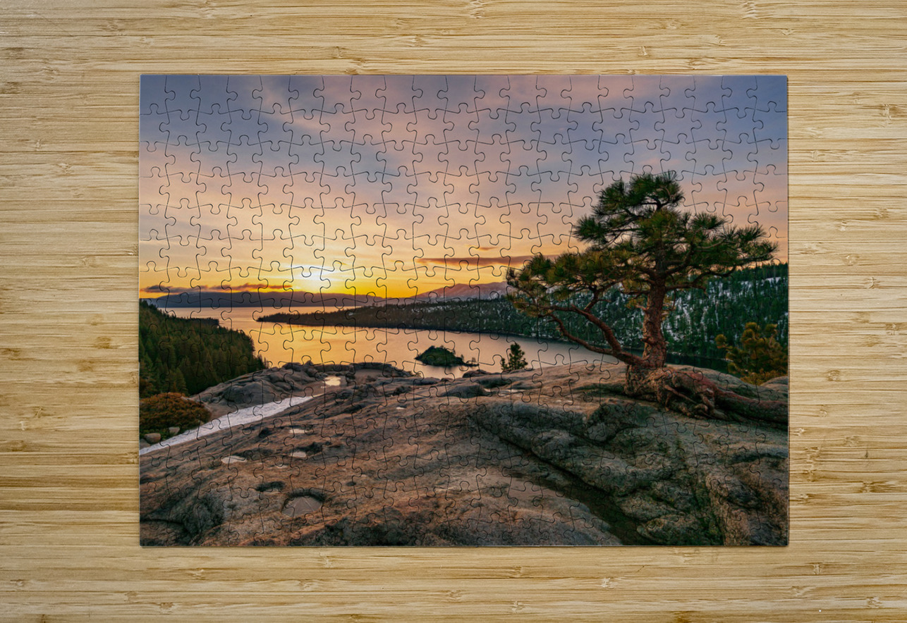 Emerald Bay on Lake Tahoe with snow Steve Heap Puzzle printing