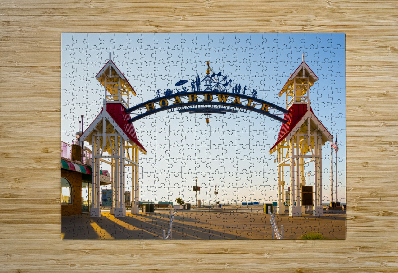 Famous sign above Ocean City boardwalk at sunrise Steve Heap Puzzle printing