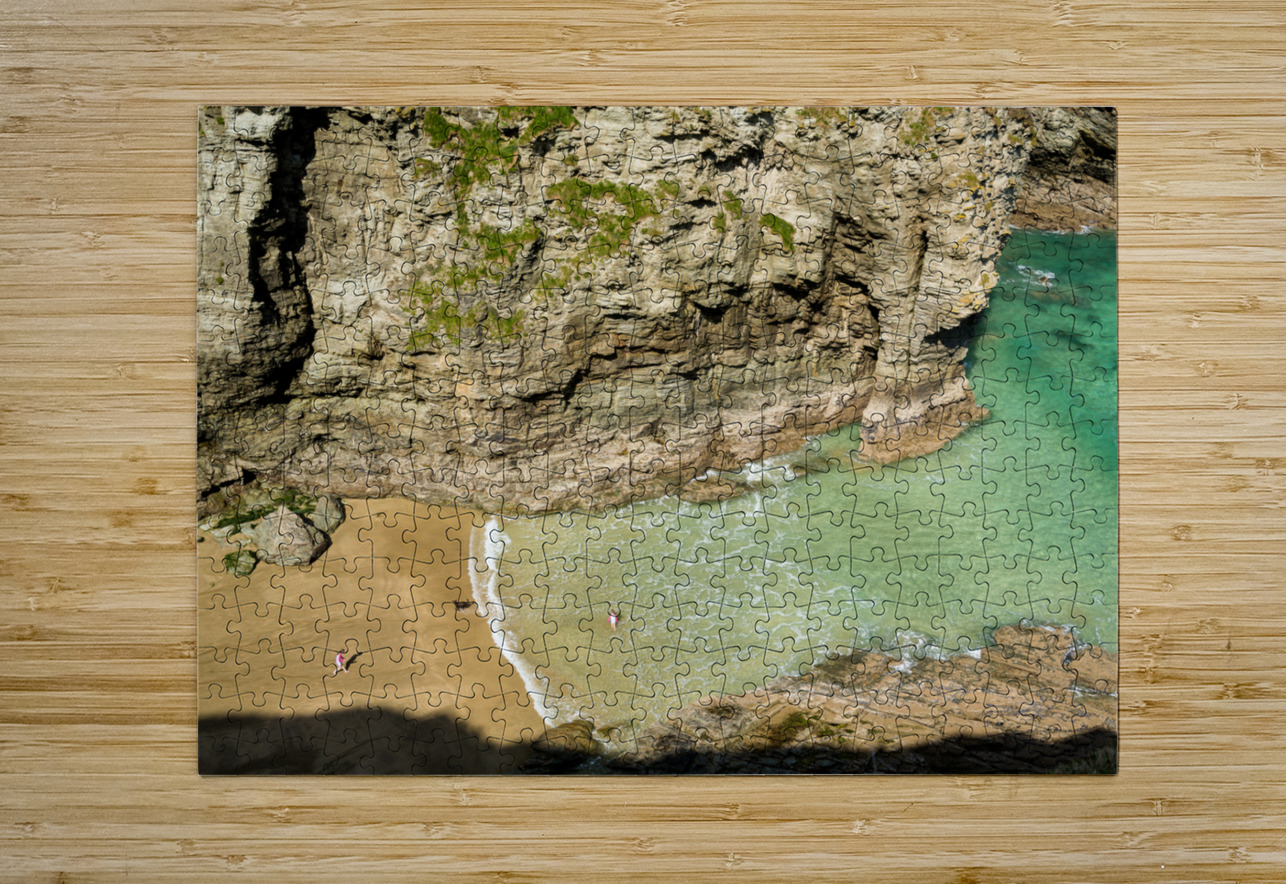 Children playing on beach near Tintagel in Cornwall Steve Heap Puzzle printing