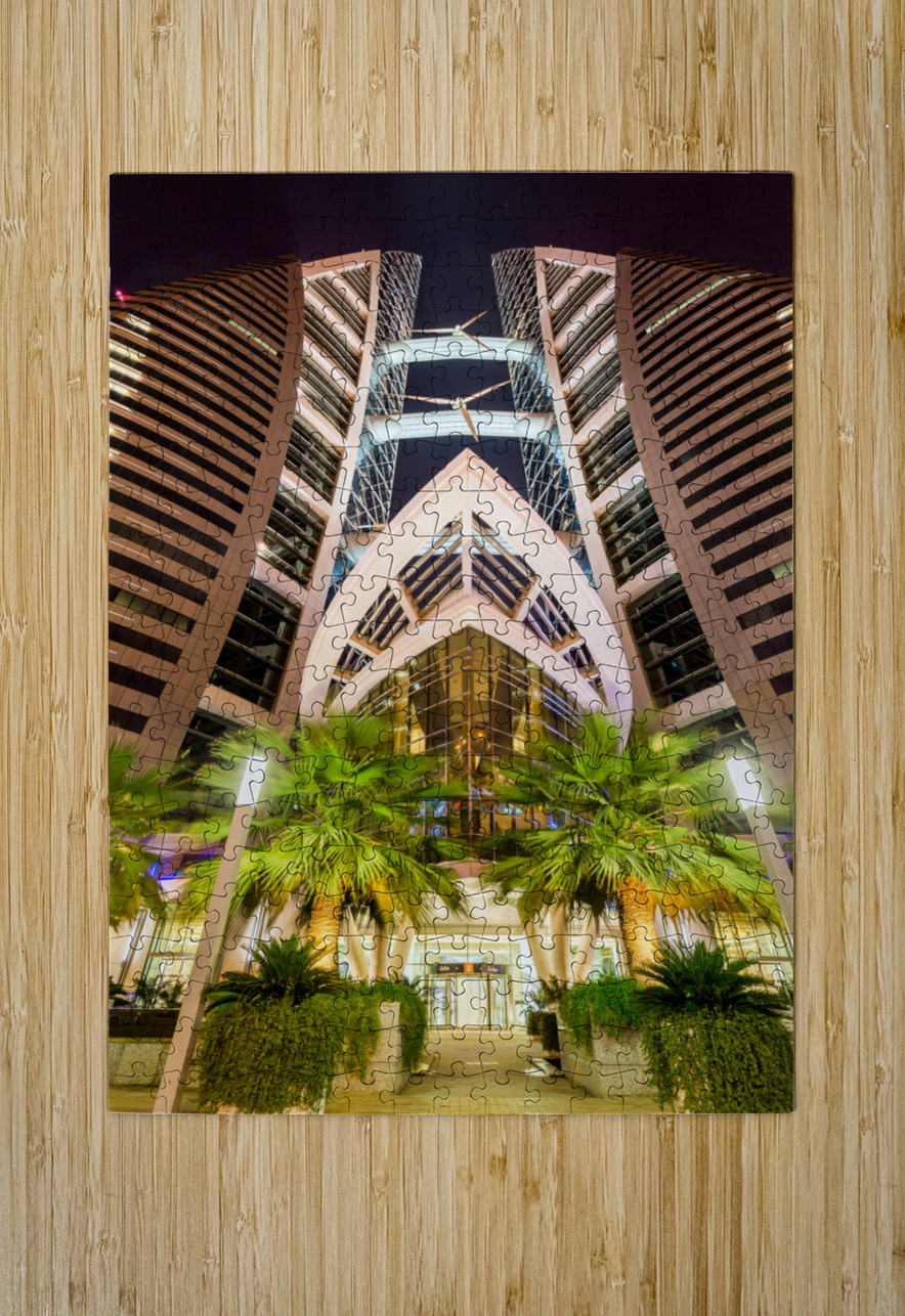 Dramatic view of Bahrain World Trade Center buildings Steve Heap Puzzle printing