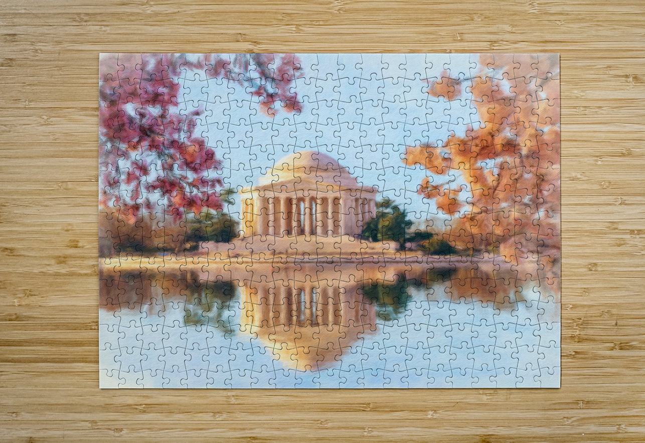 Panorama of beautiful early morning Jefferson Memorial Steve Heap Puzzle printing