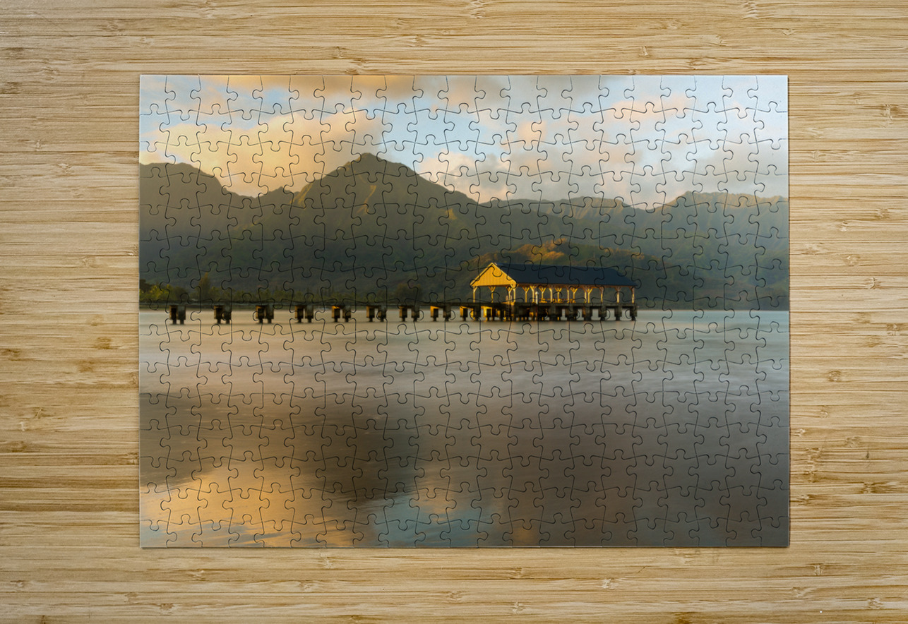 Sunrise over Hanalei Bay Kauai Hawaii Steve Heap Puzzle printing