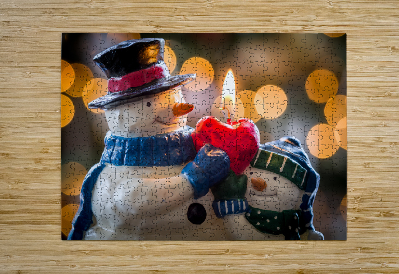 Christmas snowmen candle at xmas Steve Heap Puzzle printing