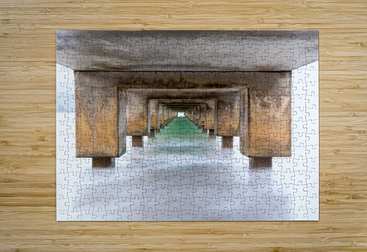 Underside of Hanalei Pier long exposure Steve Heap Puzzle printing
