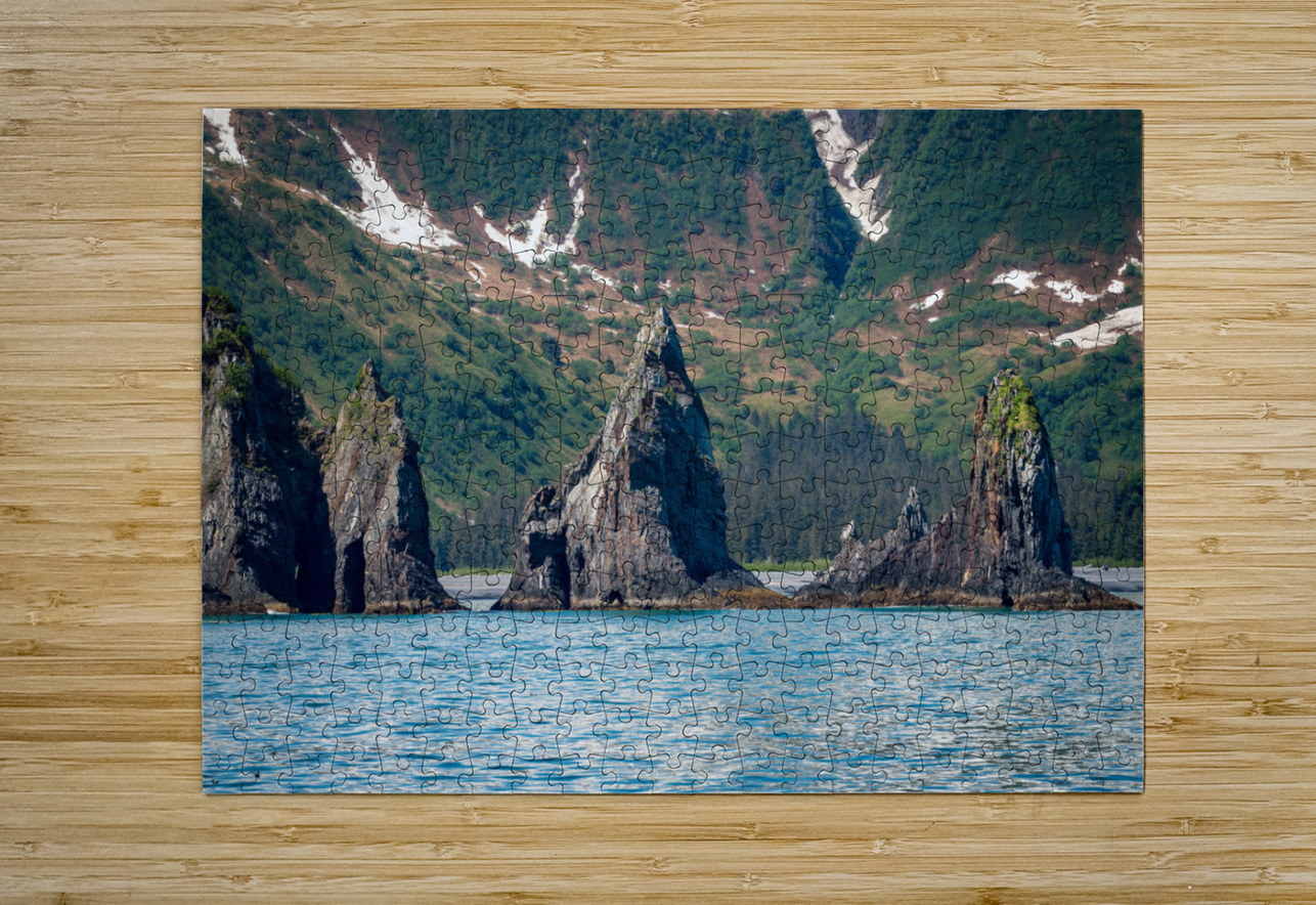 Rocky outcrops in the bay at Seward in Alaska Steve Heap Puzzle printing