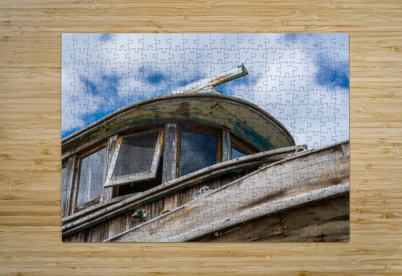Detail of abandoned fishing boat at Icy Strait Point Steve Heap Puzzle printing