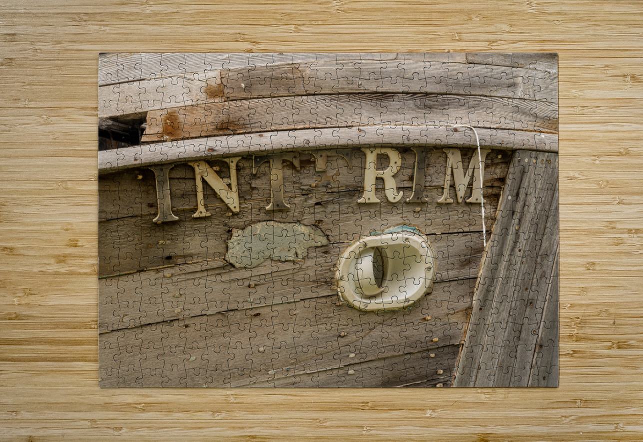 Detail of abandoned fishing boat by ocean at Icy Strait Point Steve Heap Puzzle printing