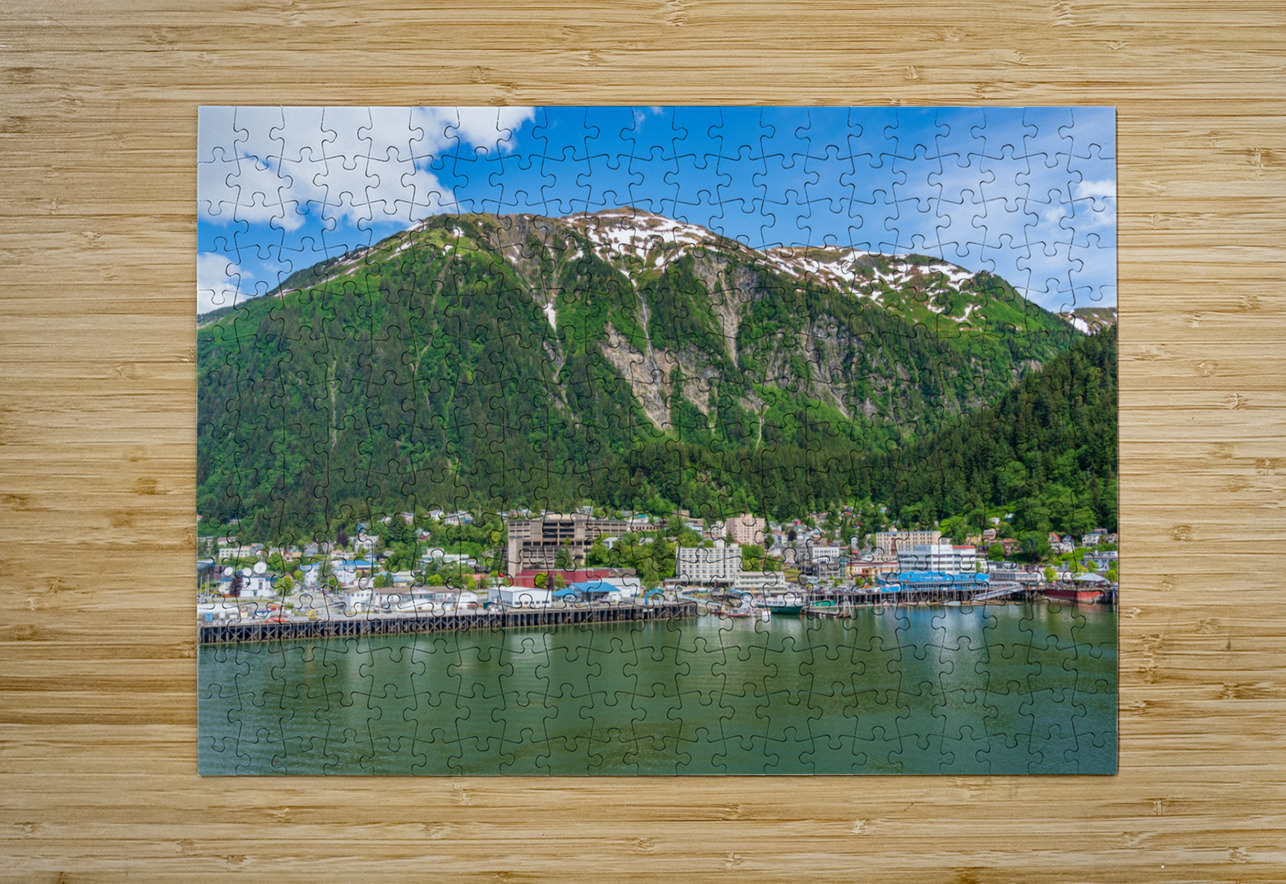 City of Juneau in Alaska seen from the water in the port Steve Heap Puzzle printing