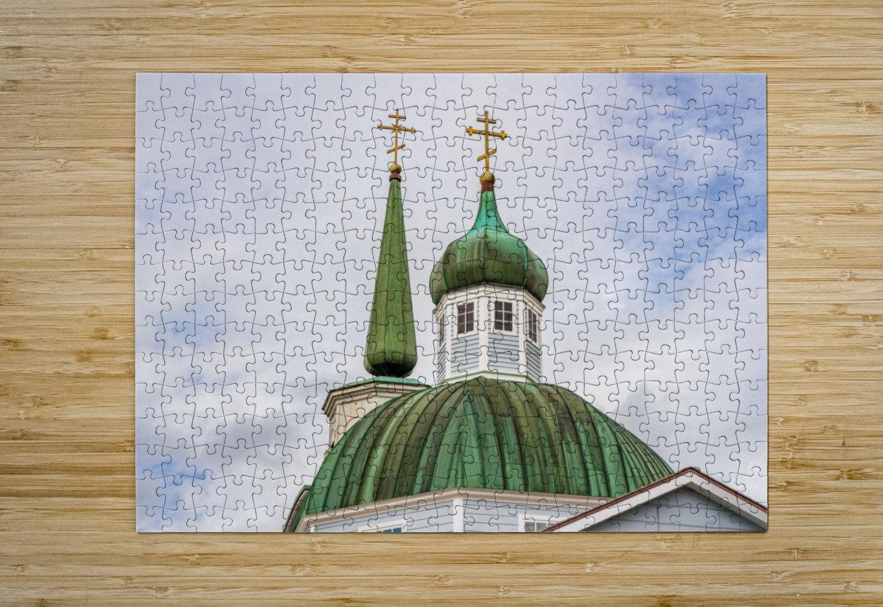 Exterior roof of the historic St Michaels Cathedral in Sitka Al Steve Heap Puzzle printing