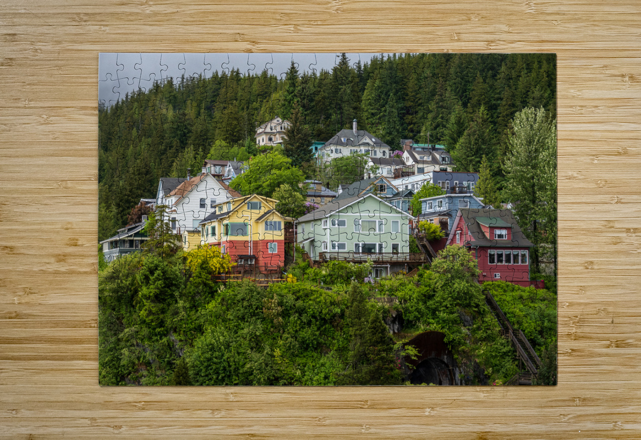Colorful hillside homes above the town of Ketchikan Alaska Steve Heap Puzzle printing