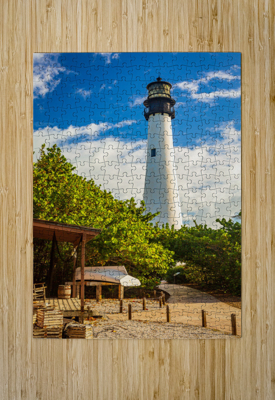 Vertical format of Cape Florida lighthouse in Bill Baggs Steve Heap Puzzle printing
