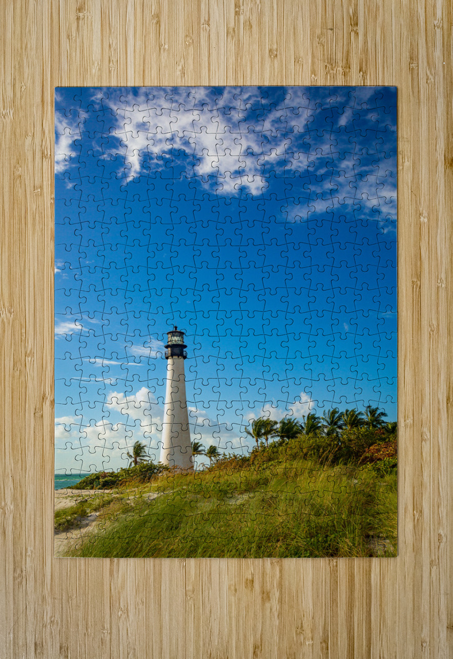 Beach scene at Cape Florida lighthouse in Bill Baggs Steve Heap Puzzle printing