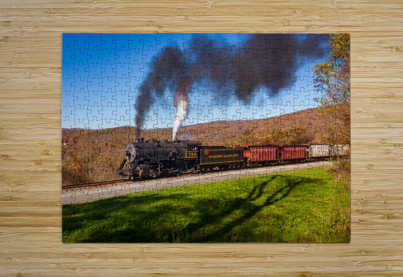 WMRR Steam train powers along railway Steve Heap Puzzle printing