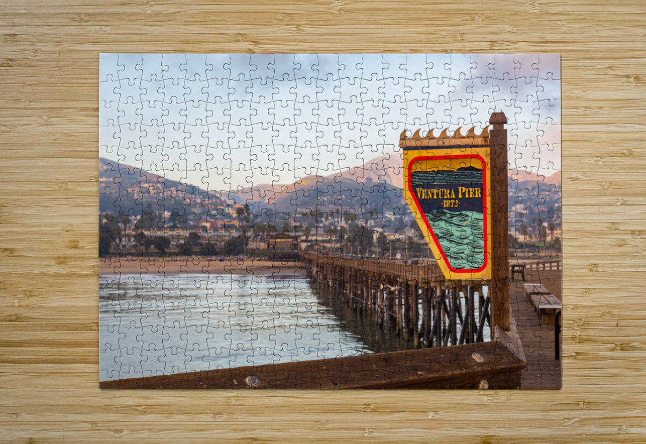 Sunset at dusk Ventura pier California Steve Heap Puzzle printing