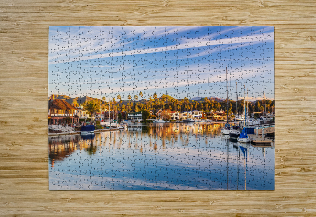 Early light over homes and boats ventura Steve Heap Puzzle printing