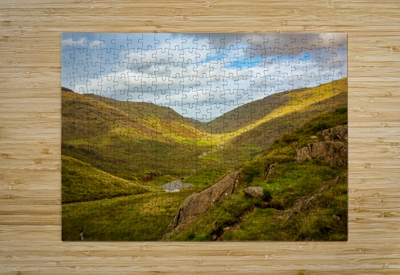 View through moorland valley from HardKnott Pass Steve Heap Puzzle printing