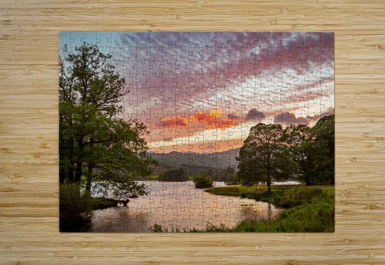 Sunset over Rydal Water in Lake District Steve Heap Puzzle printing