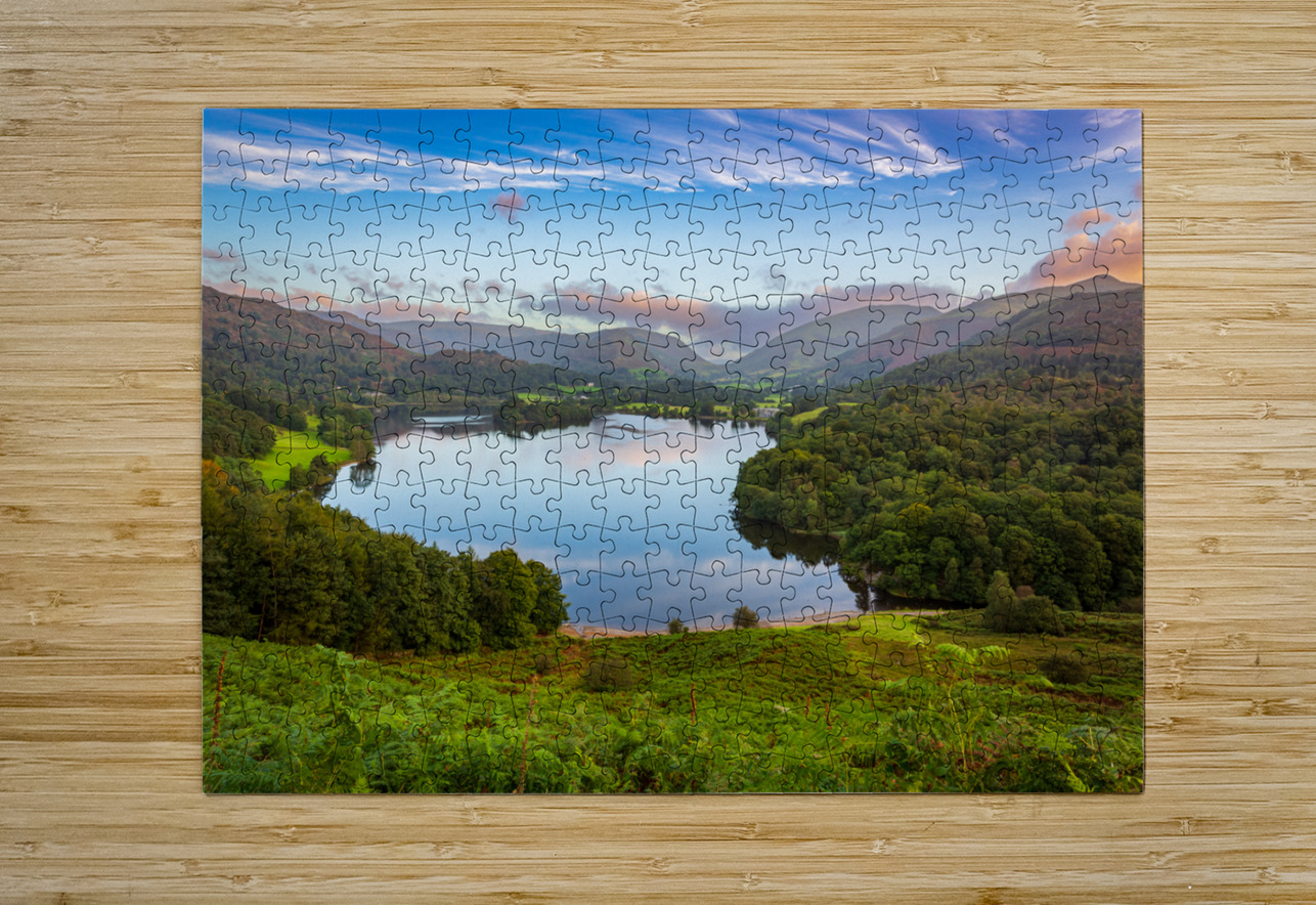 Lake Grasmere at dawn in Lake District Steve Heap Puzzle printing