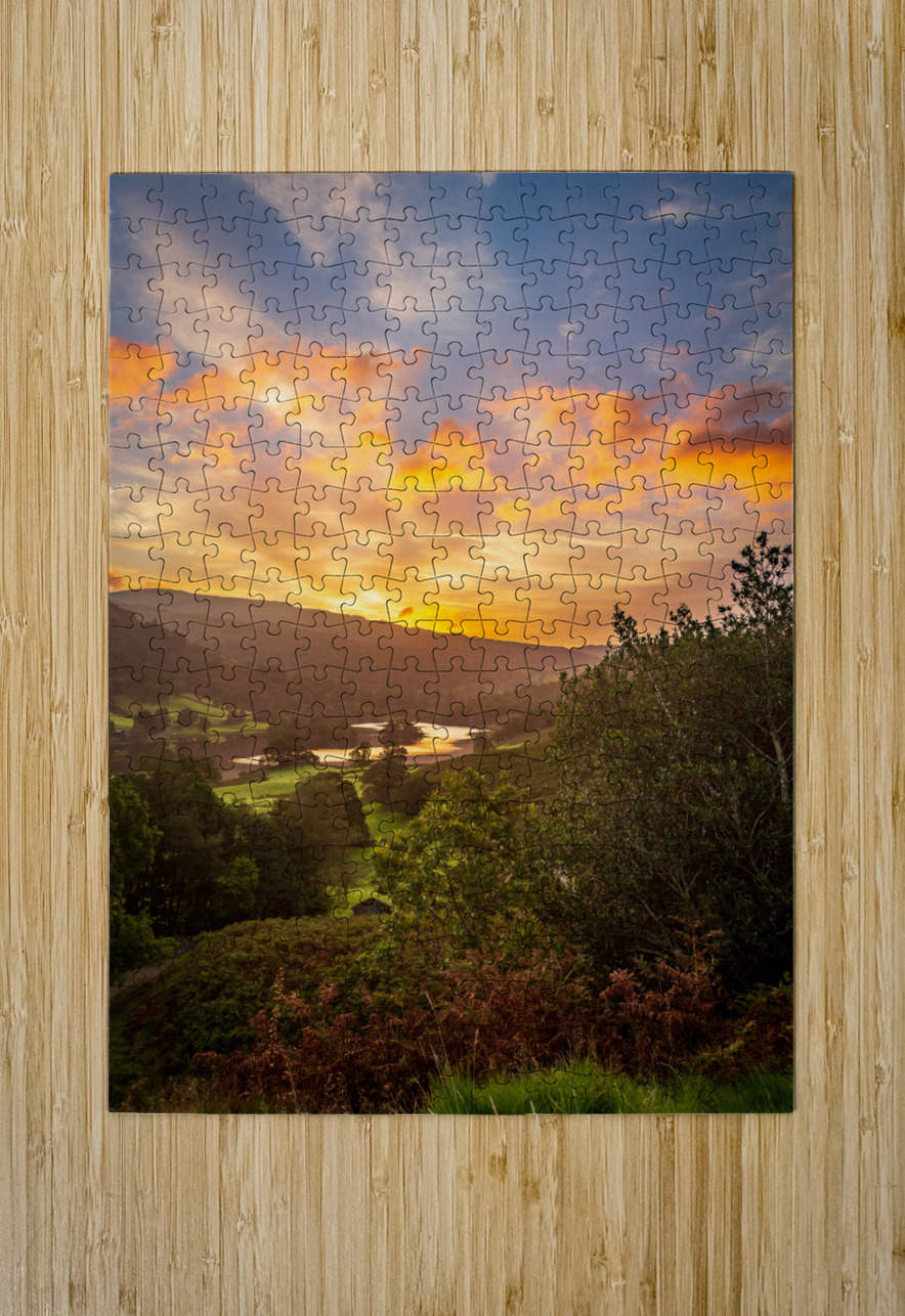 Sunrise over Rydal Water in Lake District Steve Heap Puzzle printing