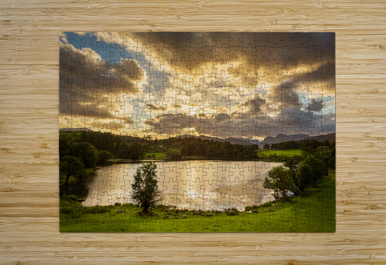 Sunset at Loughrigg Tarn in Lake District Steve Heap Puzzle printing