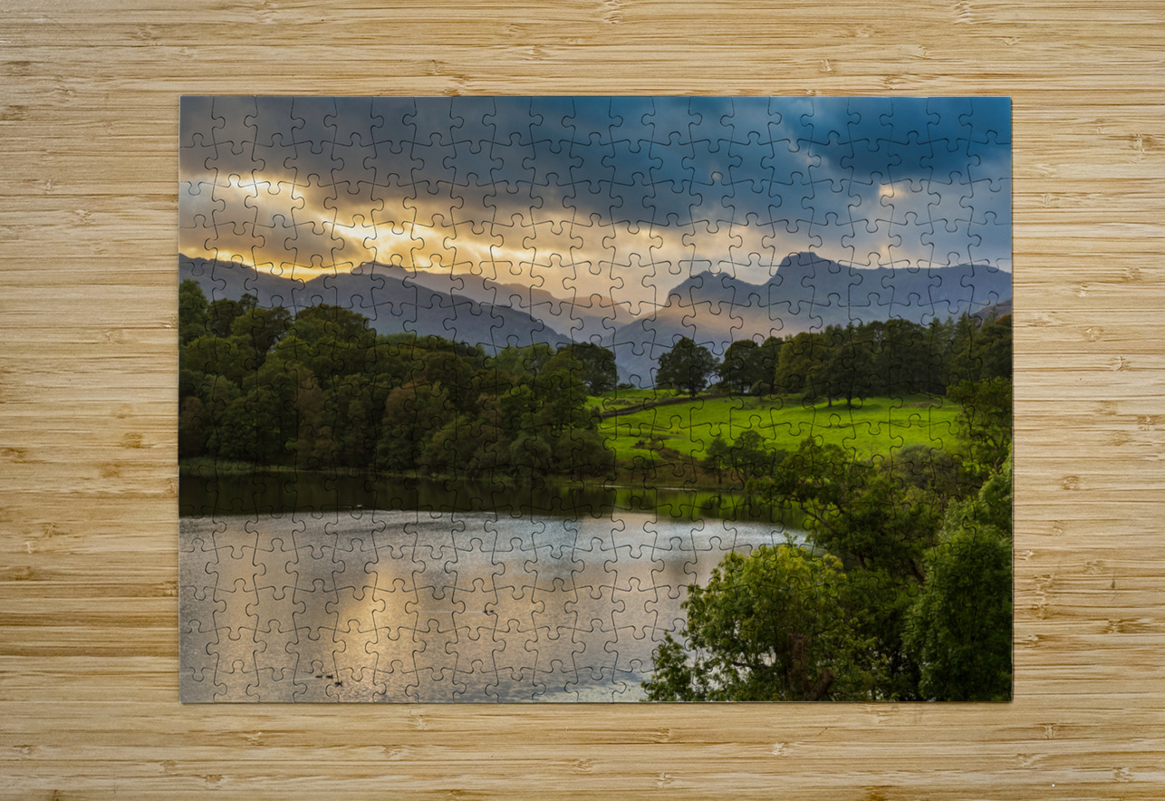 Sunset at Loughrigg Tarn in Lake District Steve Heap Puzzle printing
