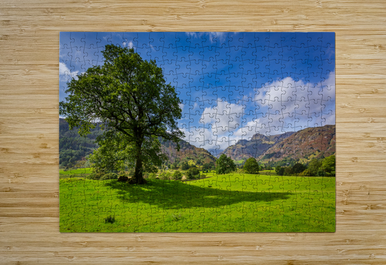 Tree with Langdale Pikes in Lake District Steve Heap Puzzle printing