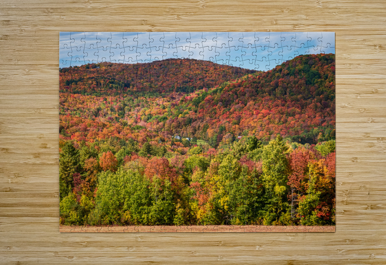 Multi-colored hillside in Vermont during the fall Steve Heap Puzzle printing