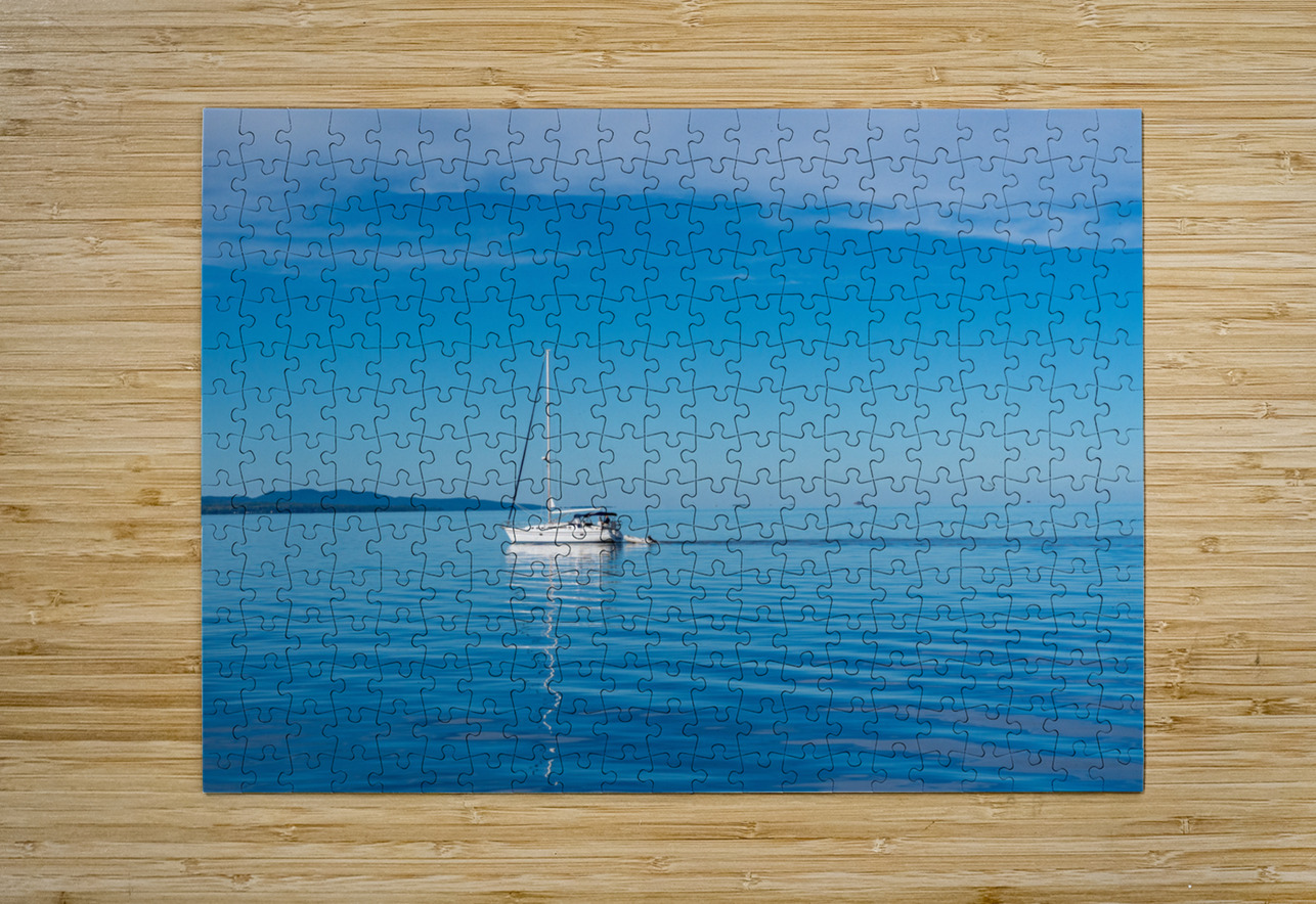 Yacht sailing peacefully across Lake Champlain Steve Heap Puzzle printing