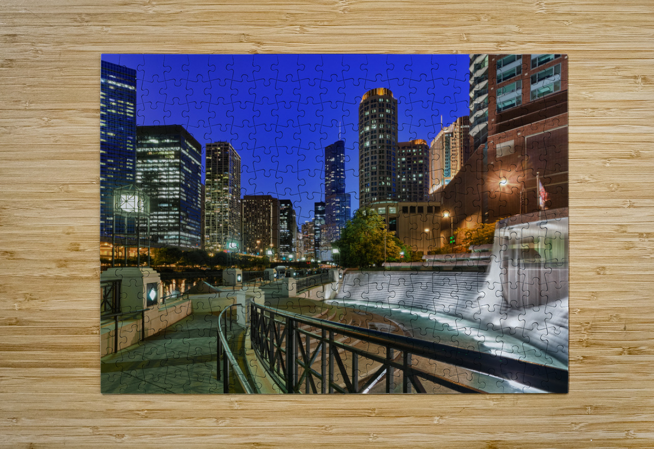 Riverwalk and Centennial Fountain Steve Heap Puzzle printing